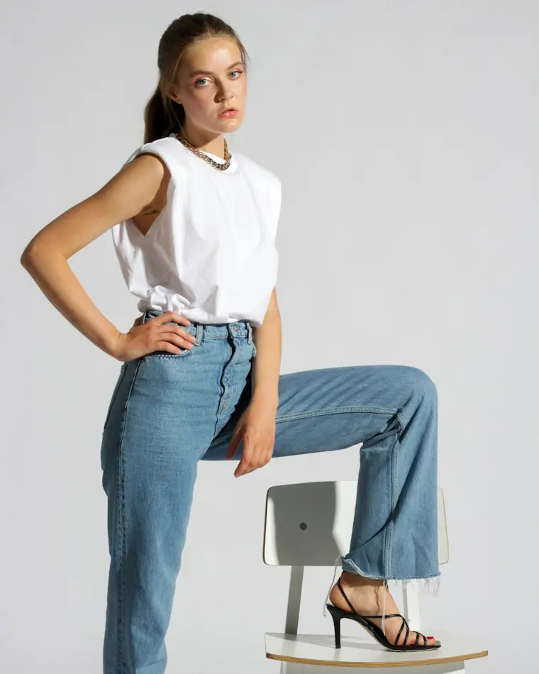 Ozone-wash denim trucker jacket
